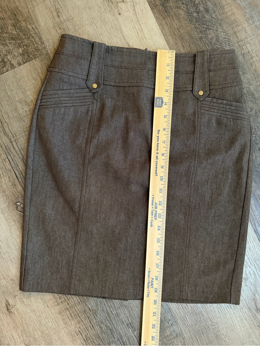 Worthington Brown Pencil Skirt with Belt Loop Detail Size 4 Petite - Picture 13 of 13